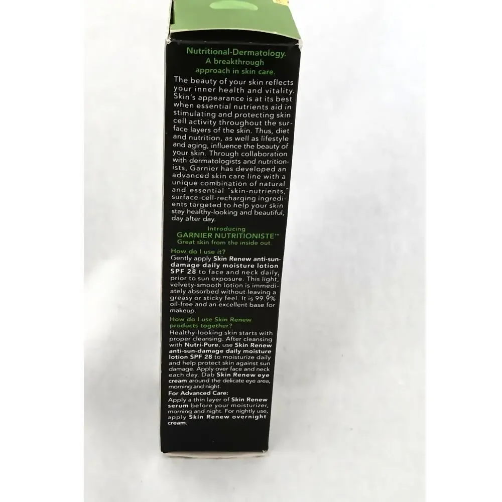 Garnier Nutrioniste Skin Renew Anti Sun Damage Dily Moisture Lotion 2.5 oz SPF28